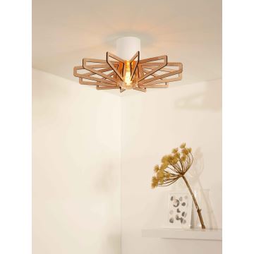 Lucide 77184/45/31 - Ceiling light ZIDANE 1xE27/15W/230V white/brown