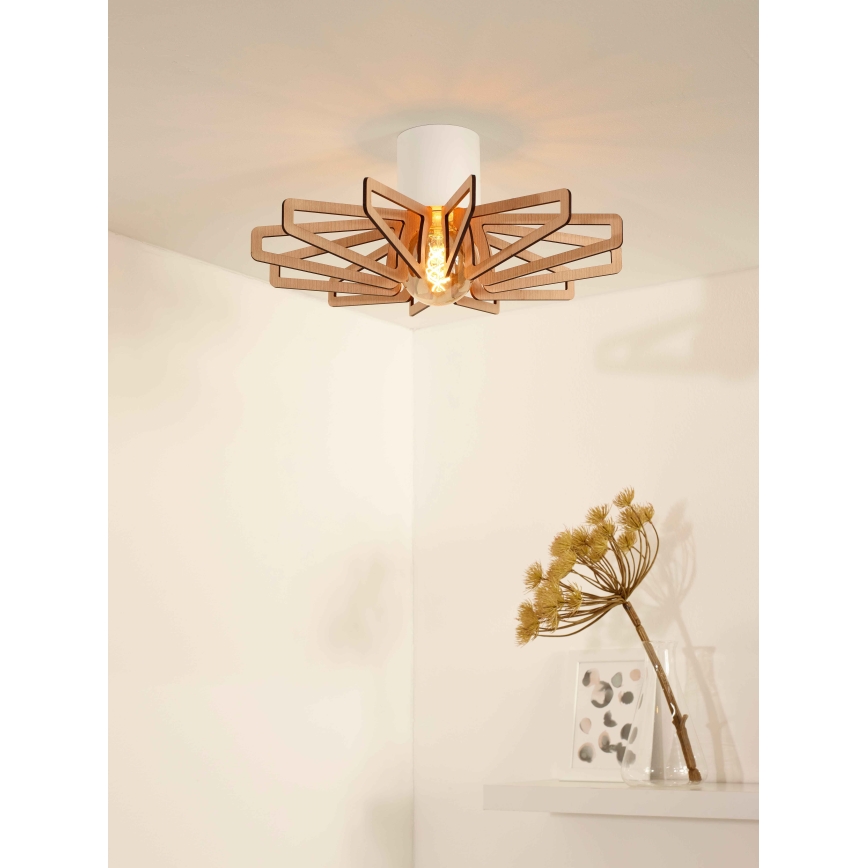 Lucide 77184/45/31 - Ceiling light ZIDANE 1xE27/15W/230V white/brown