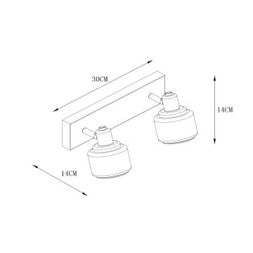 Lucide 77979/02/02 - Spotlight BJORN 2xE14/40W/230V gold