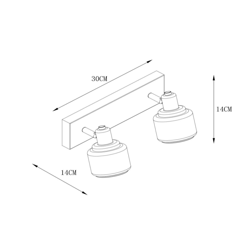 Lucide 77979/02/02 - Spotlight BJORN 2xE14/40W/230V gold