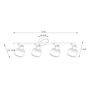 Lucide 77979/04/02 - Spotlight BJORN 4xE14/40W/230V gold