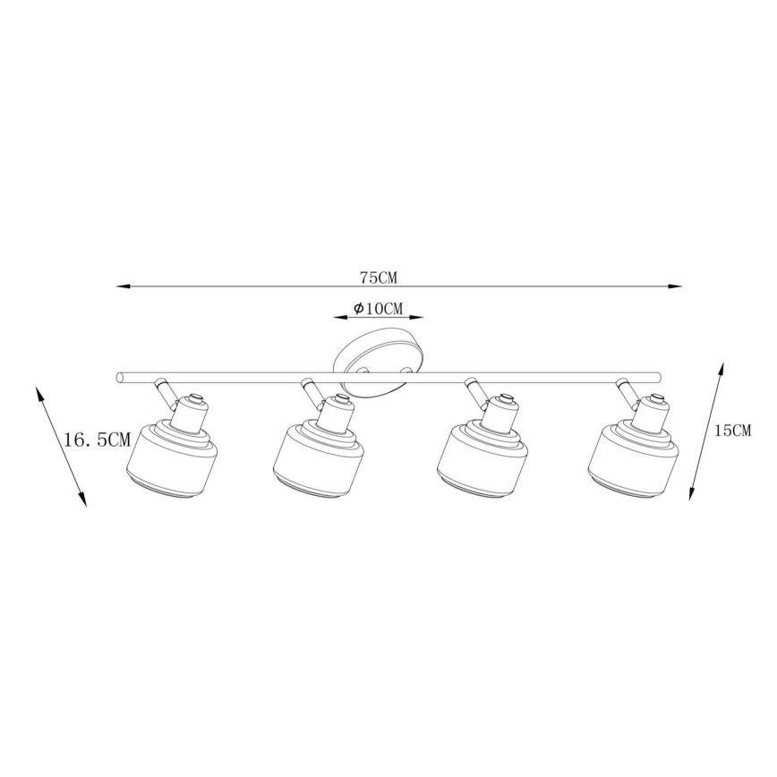 Lucide 77979/04/02 - Spotlight BJORN 4xE14/40W/230V gold