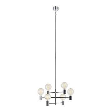 Markslöjd 106419 - Pendant chandelier CAPITAL 6xE27/60W/230V shiny chrome