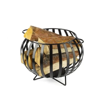 Metal basket for wood KULA 35x46 black