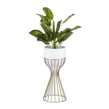 Metal flowerpot LOFT 46x20 cm gold/white