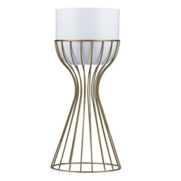 Metal flowerpot LOFT 46x20 cm gold/white