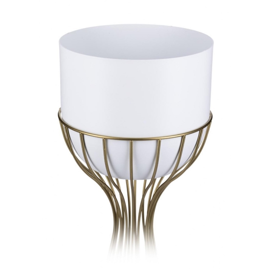 Metal flowerpot LOFT 46x20 cm gold/white