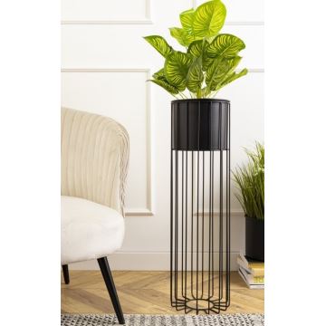 Metal flowerpot LOFT 70x20 cm black