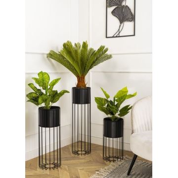 Metal flowerpot LOFT 70x20 cm black