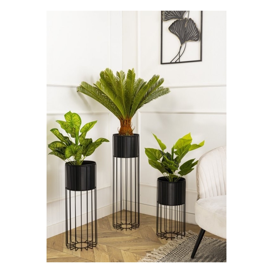 Metal flowerpot LOFT 70x20 cm black