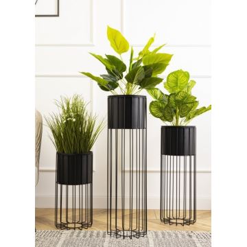 Metal flowerpot LOFT 70x20 cm black