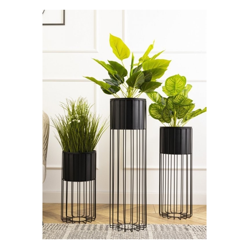 Metal flowerpot LOFT 70x20 cm black