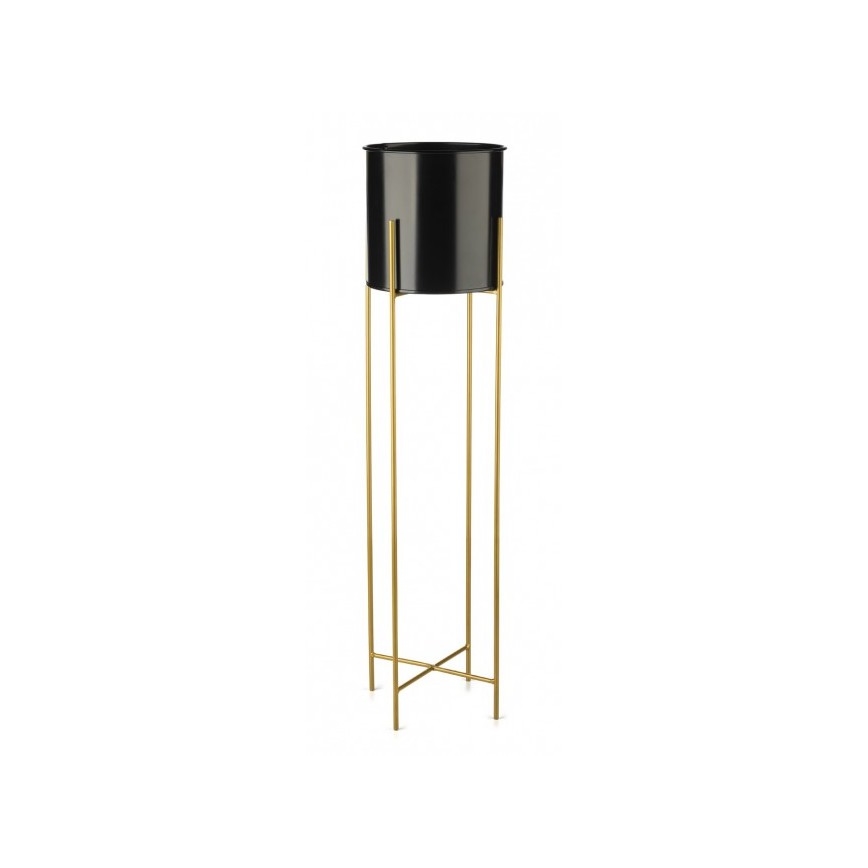 Metal flowerpot OSLO 95x17 cm black/gold