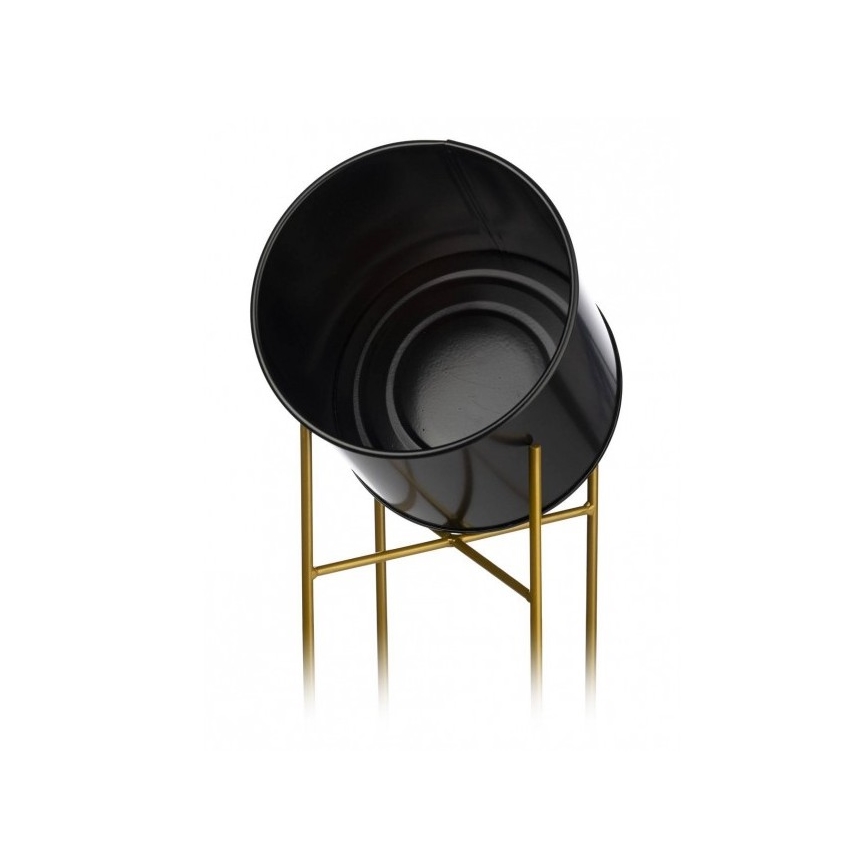 Metal flowerpot OSLO 95x17 cm black/gold