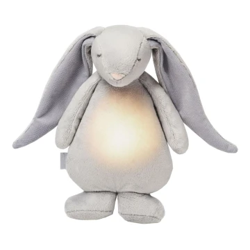 Moonie - Snuggle buddy with a melody and light bunny silver