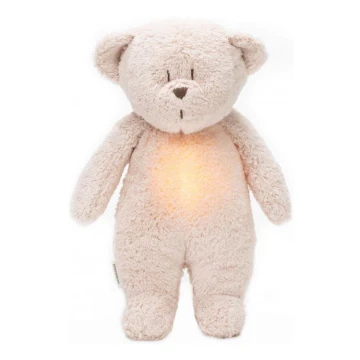 Moonie - Snuggle buddy with a melody and light little bear organic rose natur