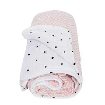 MOTHERHOOD - Two-ply cotton muslin blanket 95x110 cm pink