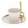 Mug with saucer and spoon VALIA creamy/gold