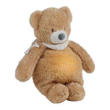 Nattou - Snuggle buddy with a melody and light SLEEPY BEAR 4in1 brown