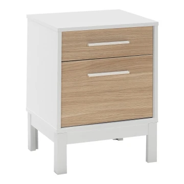 Nightstand 60x45 cm white/brown