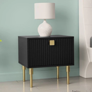 Nightstand DORSET 50x50 cm black/gold