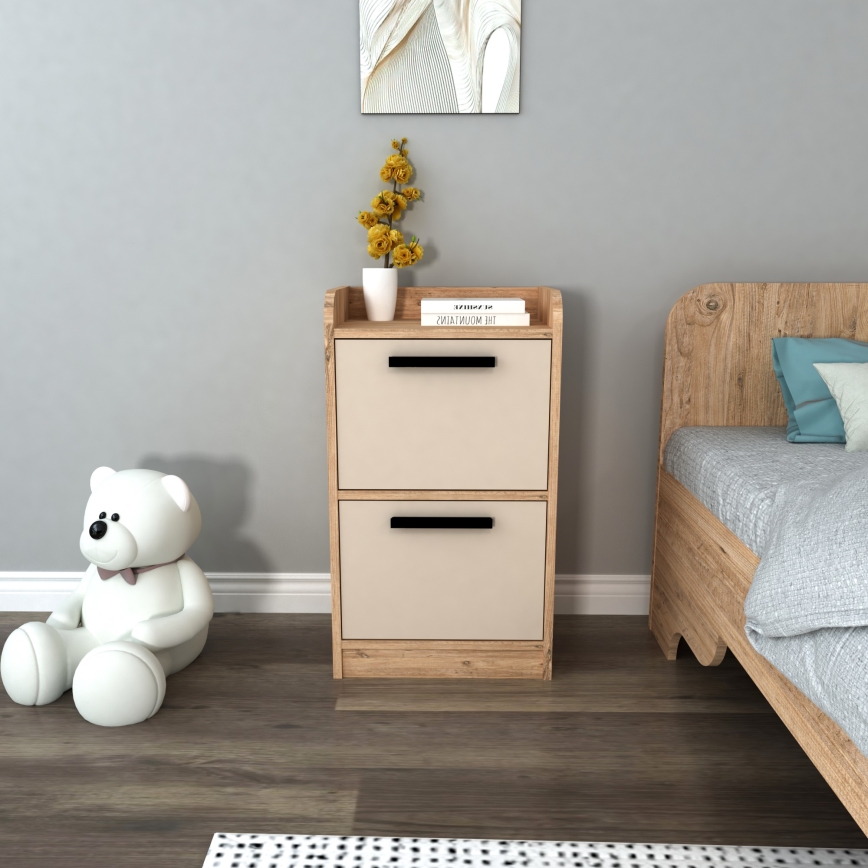 Nightstand LUSES 79,4x45 cm pine atlantic/beige