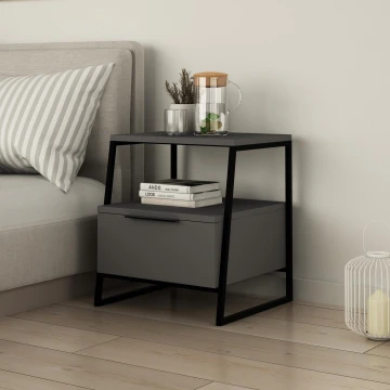 Nightstand PAL 50x45 cm black/anthracite