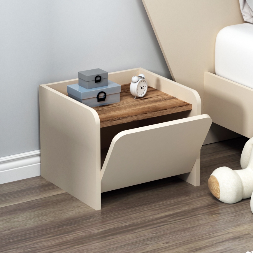 Nightstand SUAVE 36x45 cm beige/brown