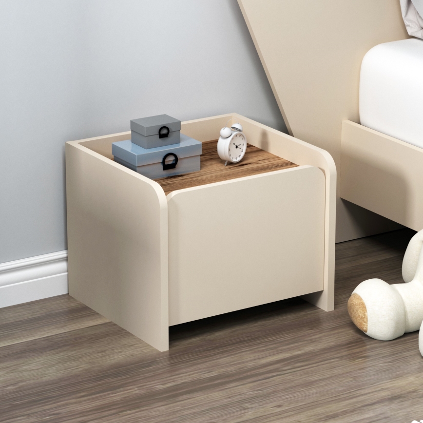 Nightstand SUAVE 36x45 cm beige/brown