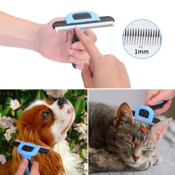 Nobleza - Brush for dogs and cats blue 10,5 cm