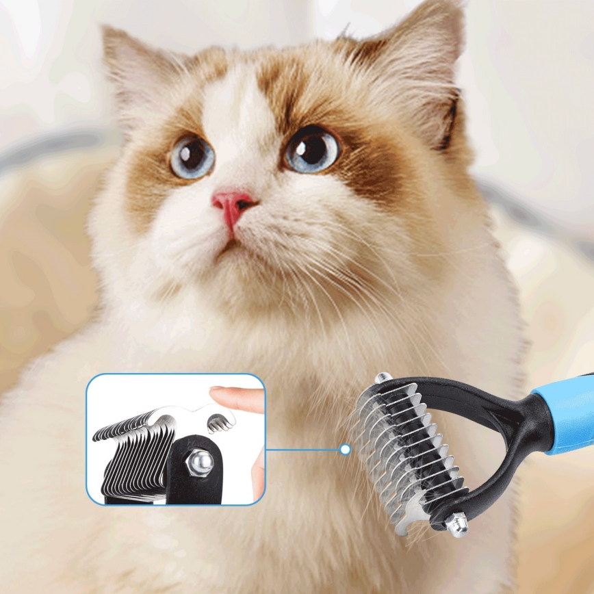 Nobleza - Trimming comb for dogs and cats blue 7 cm