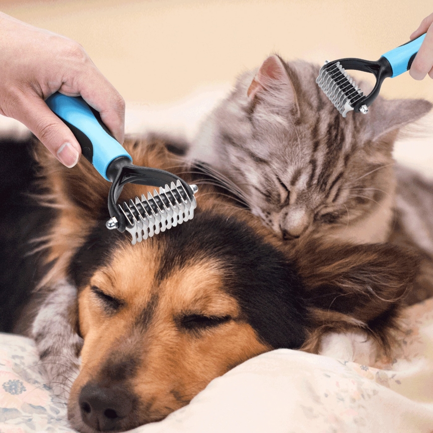 Nobleza - Trimming comb for dogs and cats blue 7 cm