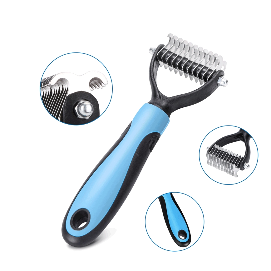 Nobleza - Trimming comb for dogs and cats blue 7 cm