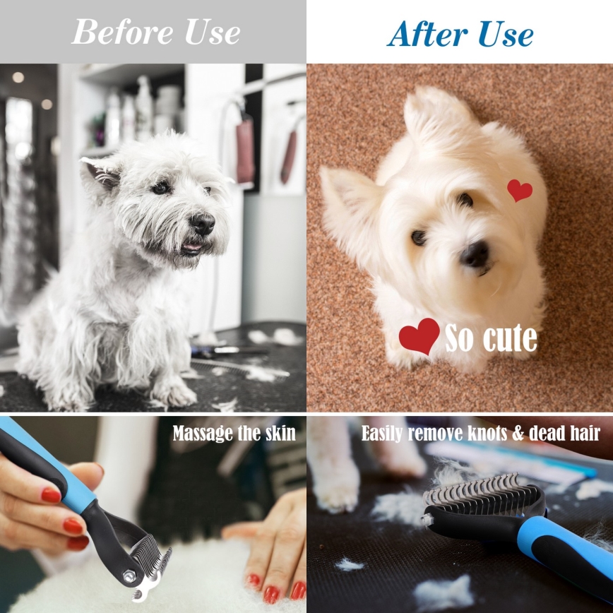 Nobleza - Trimming comb for dogs and cats blue 7 cm