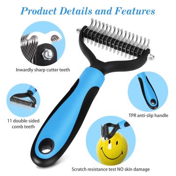 Nobleza - Trimming comb for dogs and cats blue 7 cm