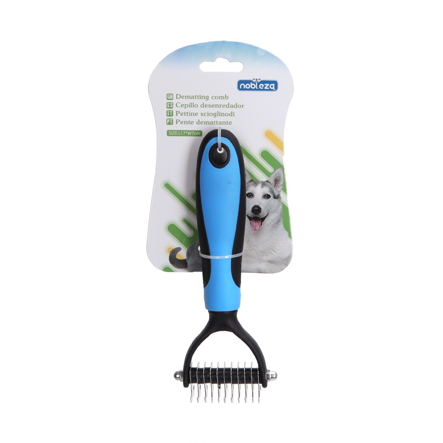 Nobleza - Trimming comb for dogs and cats blue 7 cm