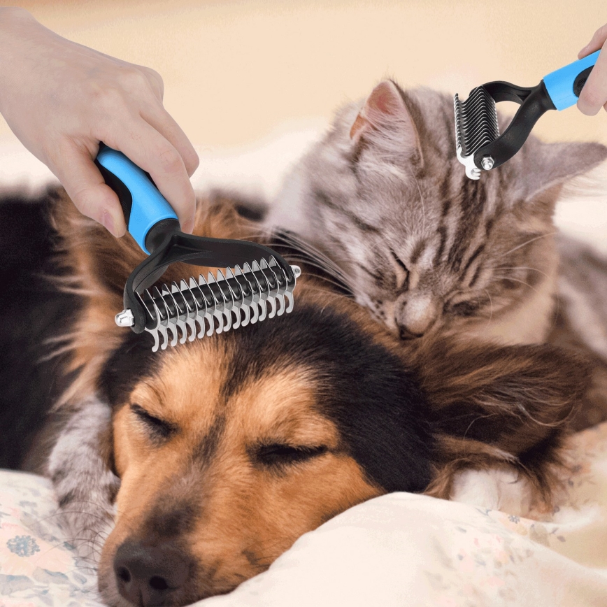 Nobleza - Trimming comb for dogs and cats blue 9 cm