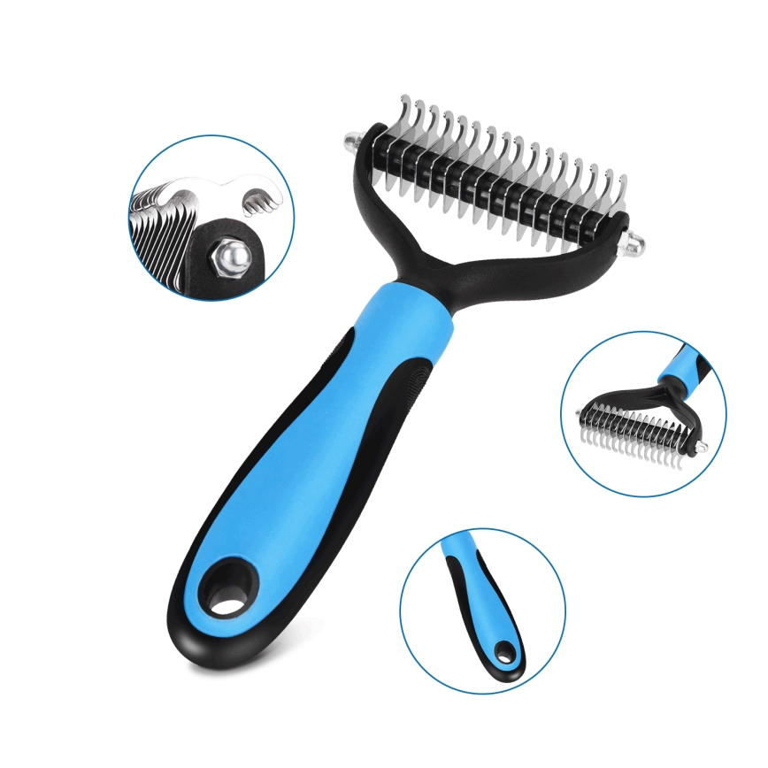 Nobleza - Trimming comb for dogs and cats blue 9 cm