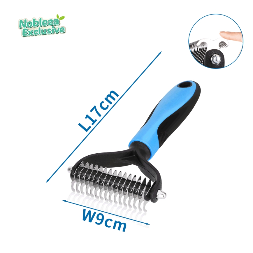 Nobleza - Trimming comb for dogs and cats blue 9 cm