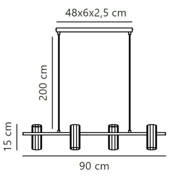 Nordlux - Chandelier on a string ALANIS 4xGU10/15W/230V black