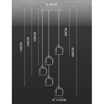 Nordlux - Chandelier on a string BOSHI 5xE14/40W/230V