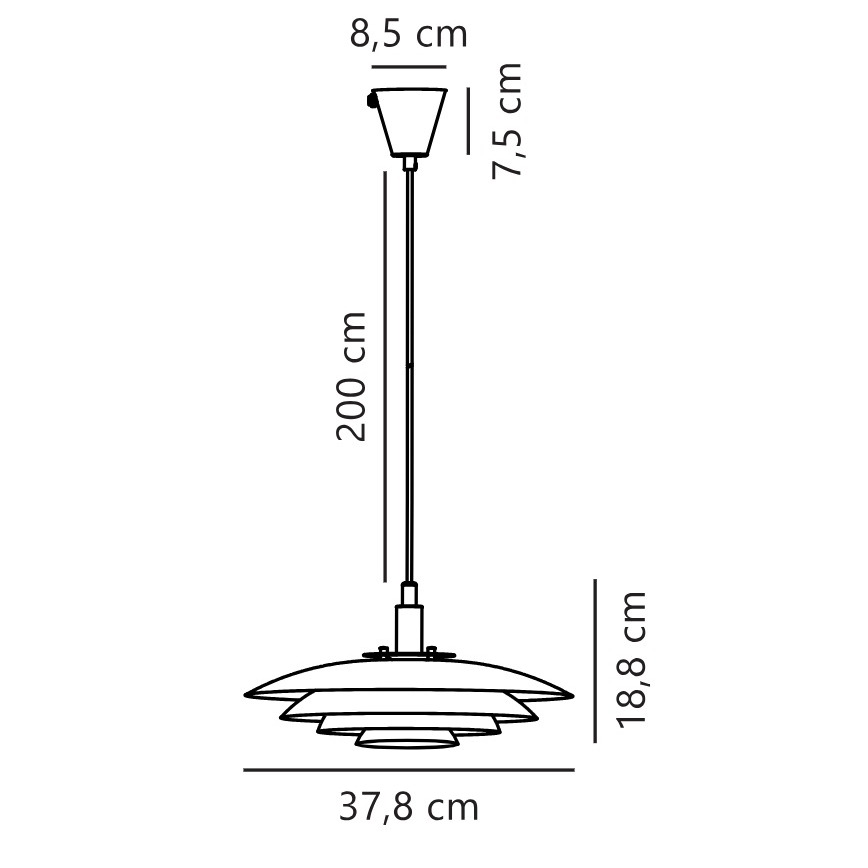 Nordlux - Chandelier on a string BRETAGNE 1xG9/25W/230V anthracite