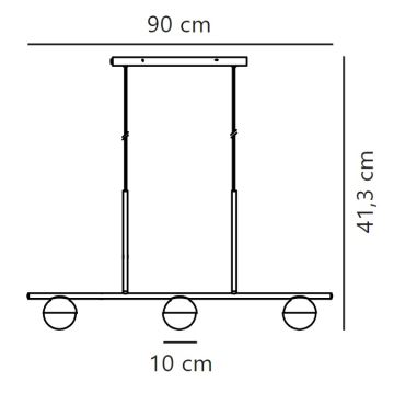 Nordlux - Chandelier on a string CONTINA 3xG9/5W/230V black