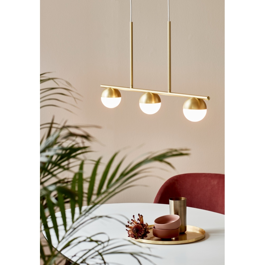 Nordlux - Chandelier on a string CONTINA 3xG9/5W/230V brass