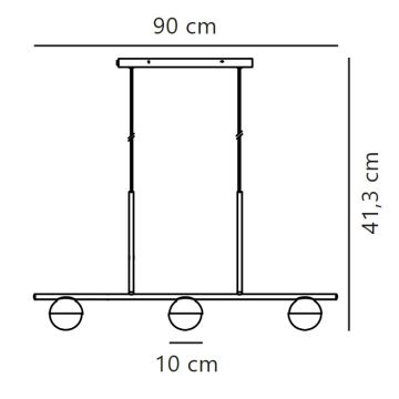 Nordlux - Chandelier on a string CONTINA 3xG9/5W/230V brass