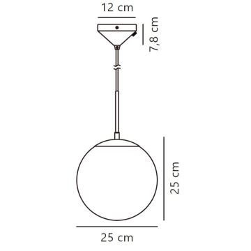 Nordlux - Chandelier on a string GRANT 1xE14/25W/230V d. 25 cm