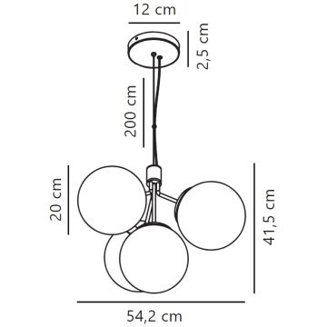 Nordlux - Chandelier on a string IVONA 4xE27/28W/230V gold