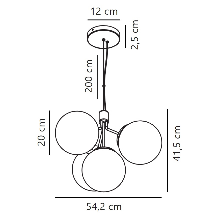 Nordlux - Chandelier on a string IVONA 4xE27/28W/230V gold