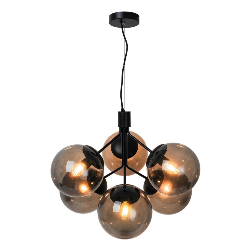 Nordlux - Chandelier on a string IVONA 6xE27/28W/230V black