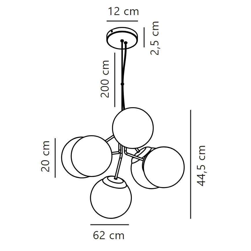 Nordlux - Chandelier on a string IVONA 6xE27/28W/230V gold